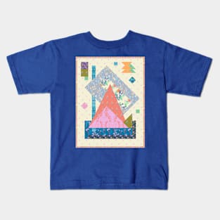 Modern Geometric Quilt Design Kids T-Shirt